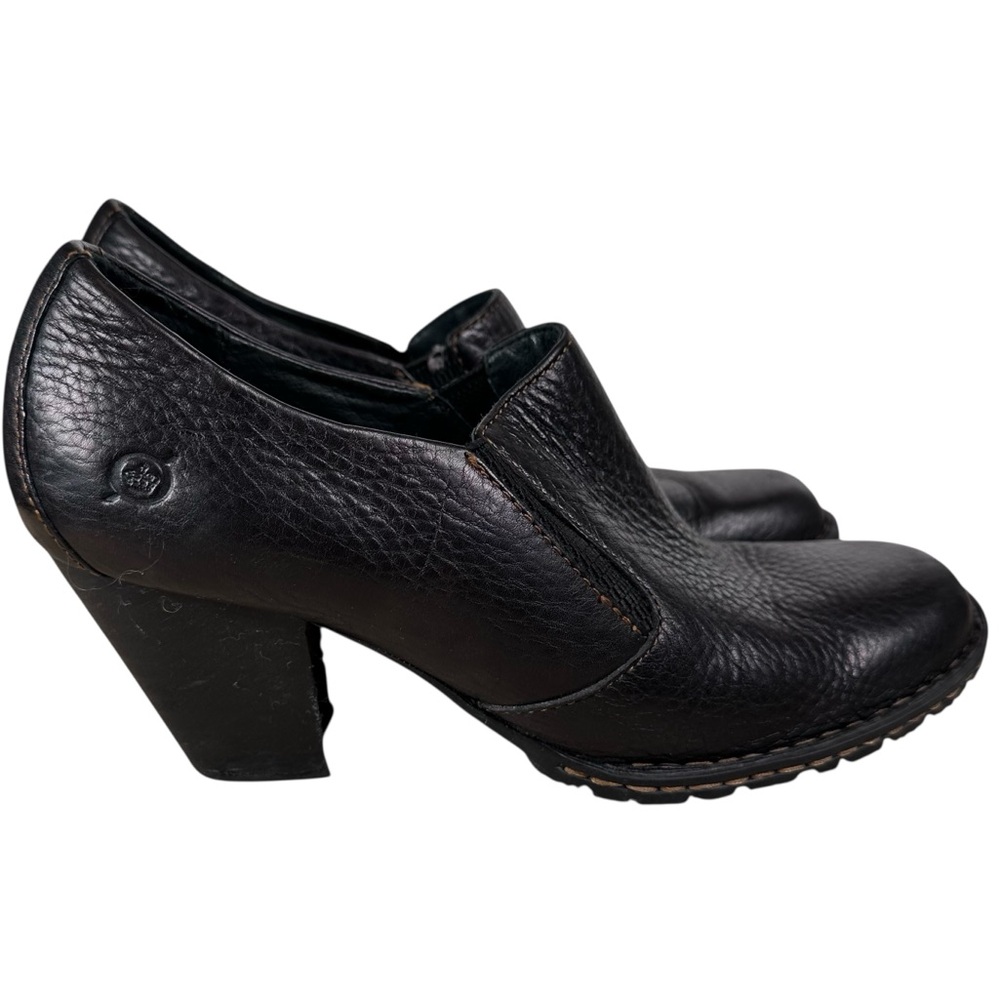 Born BOC Gertrude Black Leather Ankle Booties 8.5 Comfortcore Chiccore Fall